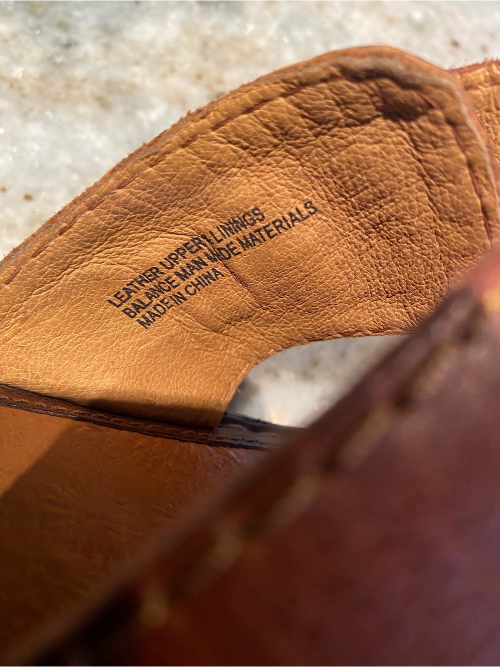 Born Azia Brown Leather Wedge Slide Sandals 11 - Picture 6 of 6